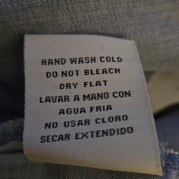 Easel Star Print Chambray Denim Midi Dress Frayed Hem Americana Western Size S - Picture 10 of 13